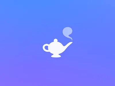 Magic Lamp Logo blue branding genie identity javin ladish lamp logo logomark magic smoke