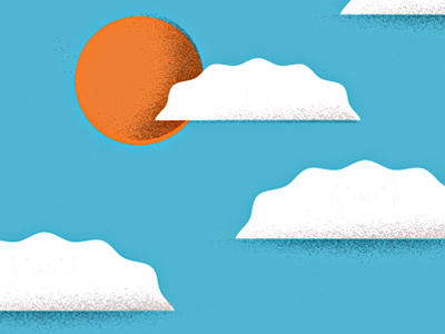 Blue Skies clouds geometric illustration nature sky sun