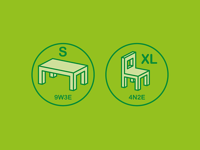 Product Stickers 3d button chair flat icon label size sticker table