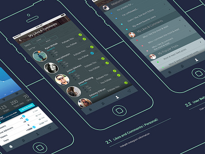 Insta Monitor app graphs instagram ios montior ui wireframes