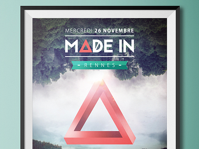 Poster MADE IN Rennes event flat geometrie made modern music poster