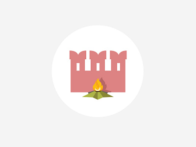 Eternal Flame Memorial art flat icon iconset illustration moscow red texture