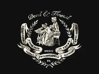 Clothing Emblem clothing emblem hand drawn illustration lettering logo paint typography vintage