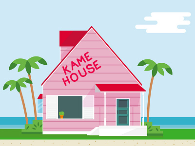 Kame House dragon ball house illustration