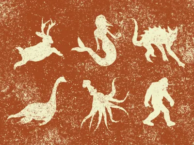 Mythical Creatures Icon Set bigfoot icons kraken mermaid mythical mythical creatures mythology nessie sasquatch vector