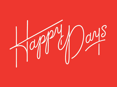 Happy Days monolinear script shadows