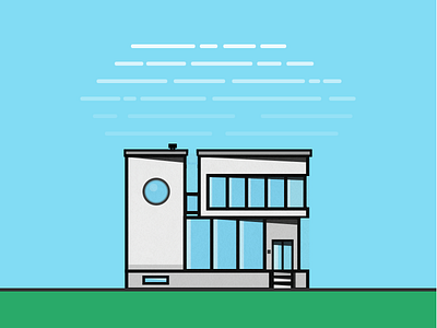 office building architecture flat house illustration office