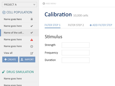 Virtual Assay: software to model the effects of drugs on cells cell desktop app menu software