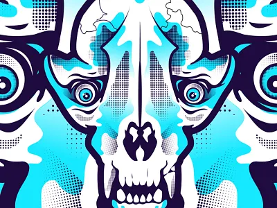 Raccoon head animal head illustration raccoon skull stickers stroke