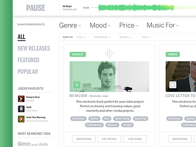 Your Music, Your Style app audio browser desktop flat ios listening music new radio ui web