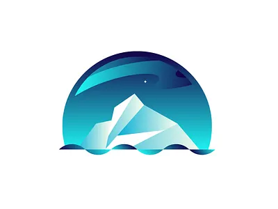 Aurora crislabno gradients icon illustation