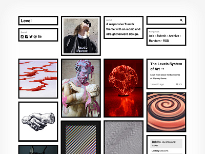 Level free free tumblr themes grid jquery masonry minimal themes tumblr tumblr themes web design