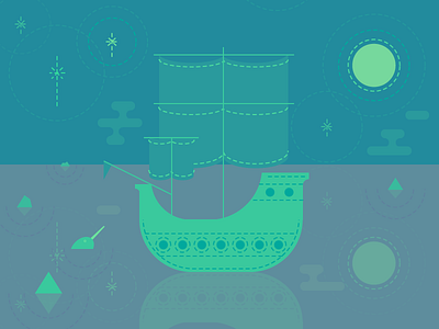 Ship doodle illustrator narwhal ship vector