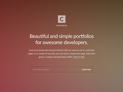 Coderbox landing page portfolio resume