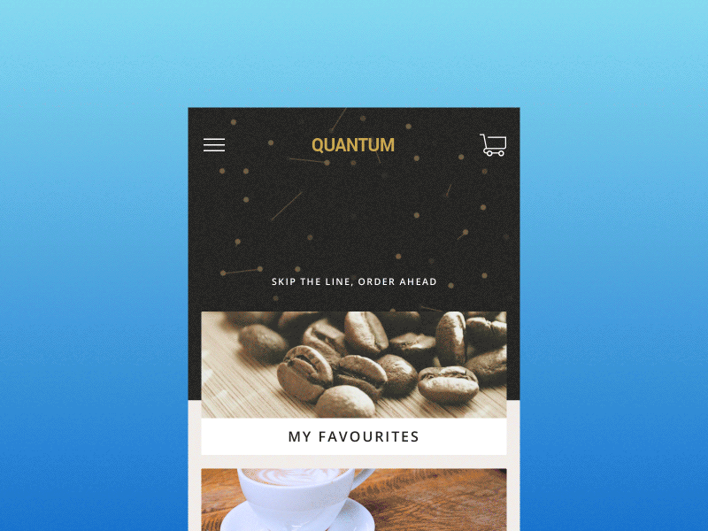 Home screen demo animation app bolt coffee design gif home icon mobile quantum