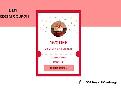 Daily UI Challenge Day 61 - Prompt: Redeem Coupon ui