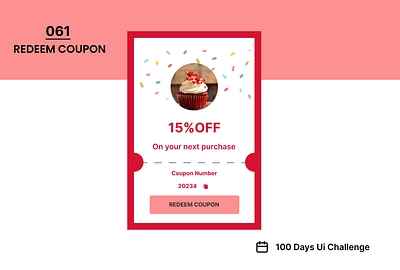 Daily UI Challenge Day 61 - Prompt: Redeem Coupon ui