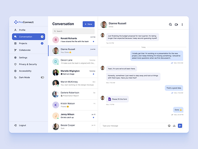 Daily UI #013 - Direct Message chat conversation daily ui daily ui 13 direct message messaging app new chat professional project ui ui design web app web ui design workplace chat