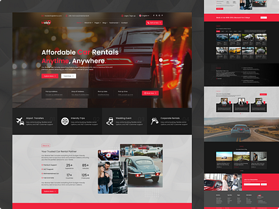 Automobile Rent-A-Car Website automobile design landing page rent a car tranding 2025 uiux website