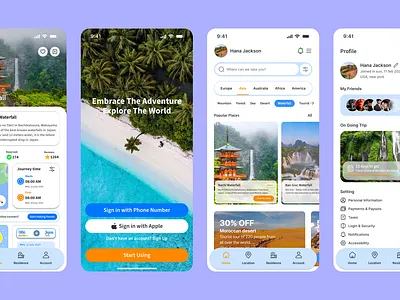 "tourism" Mobile App Project blue graphic design location orange places residence ticket tour tourism tourist travel traveler ui ux weather