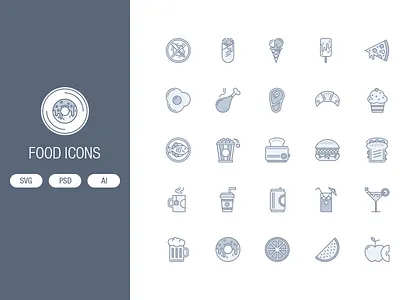 Food & Drinks icons drinks food icon pack landing page icons