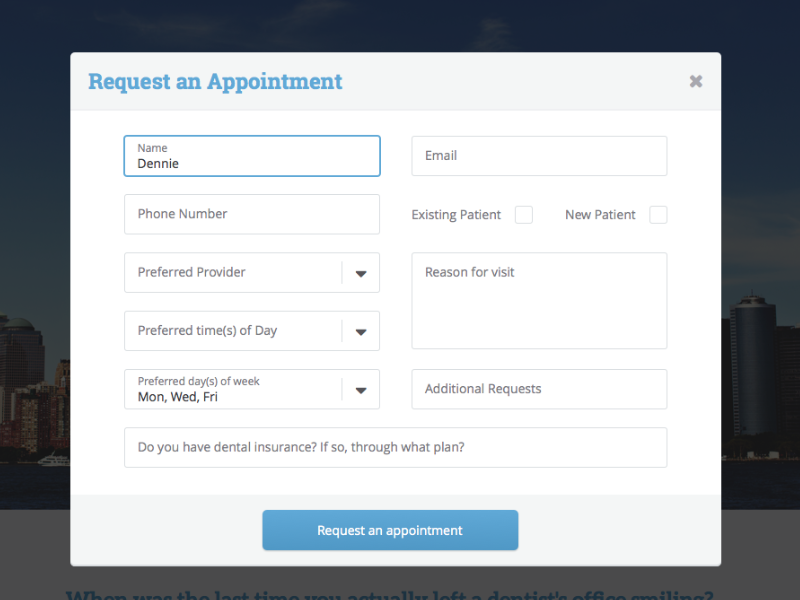 Appointment Form application appointment flat form modal request website