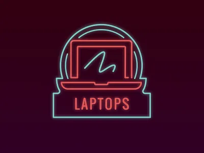 パソコンLaptops 50s laptop light neon retro sign signs vintage