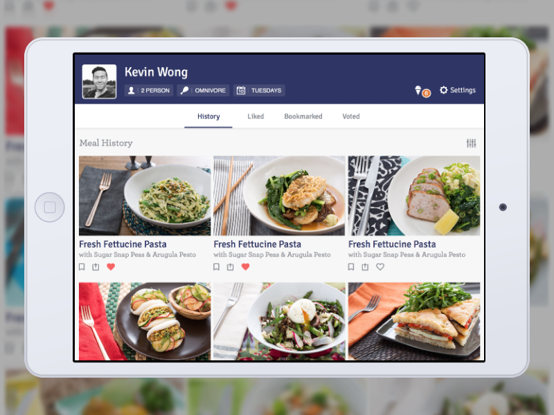 Blue Apron Profiles app blue apron concept for fun ios ipad mobile ui