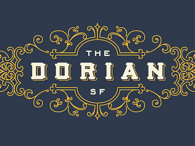 Dorian Concept blue design logo orange ornament restaurant retro vector victorian vintage