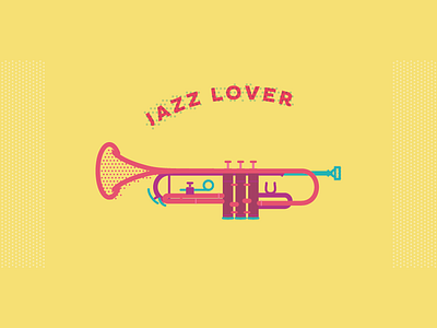 Jazz Lover concept halftone jazz music trumpet vector