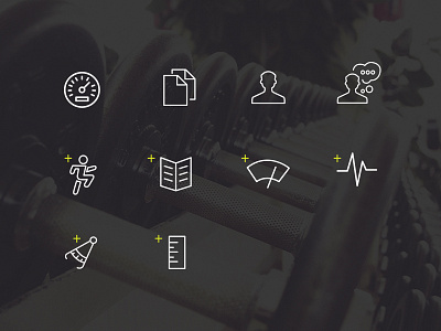 Icon Set clean crisp flat gym icon illustration line training ui ux workout