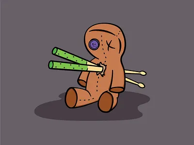 Voodoo Stx band cute drum drumming drumsticks guitar illustration metal occult rock and roll supernatural voodoo