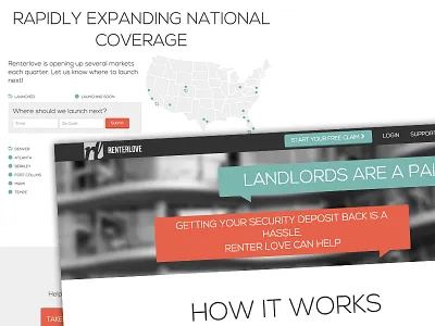 Renter Love Home Page home page renter love renterlove site startup web