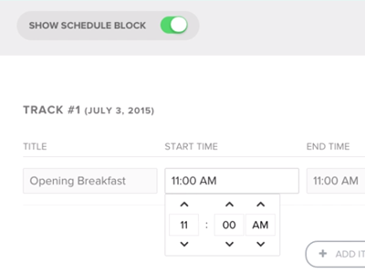 Schedule Input dashboard nvite