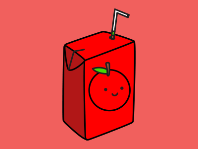 Apple Juice apple drink fruit illustration juice juice box red simple