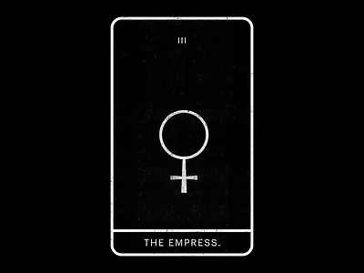 The Empress black female minimal tarot white
