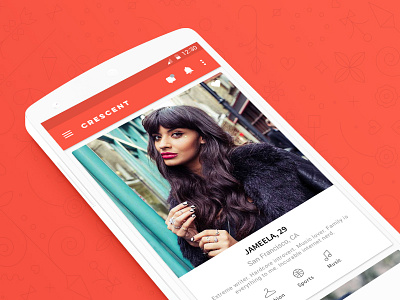 Crescent App - Android app crescent dating icons love material design muslim red ui