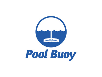 Pool Buoy Logo concept logo pool umbrella water waves