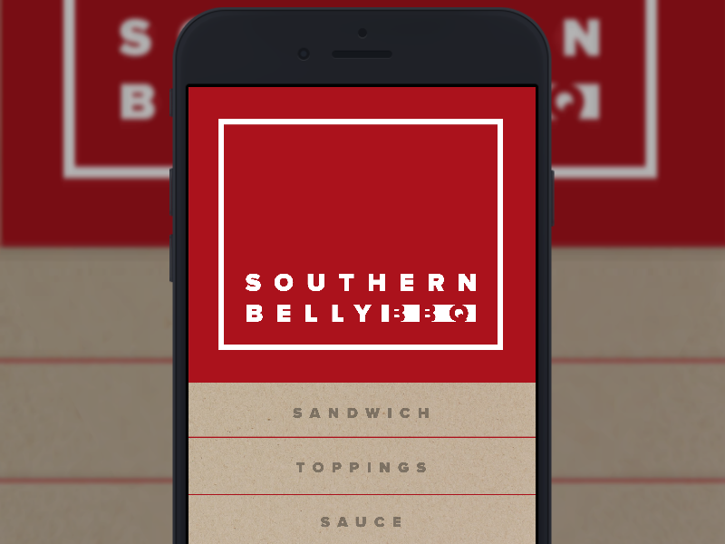 Southern Belly BBQ app bbq made with invision mobile app ui