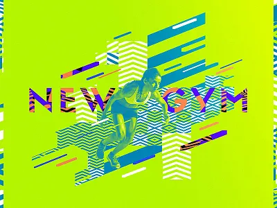 Gym branding branding fitness green gym logo neon pattern print sports