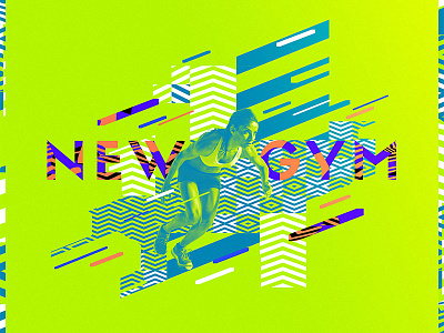 Gym branding branding fitness green gym logo neon pattern print sports