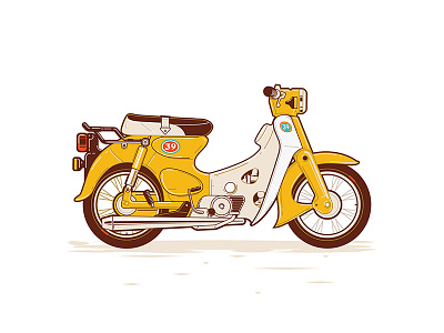 the Duck c70 classic hipster honda motor motorbike motorcycle retro scooter vespa yellow