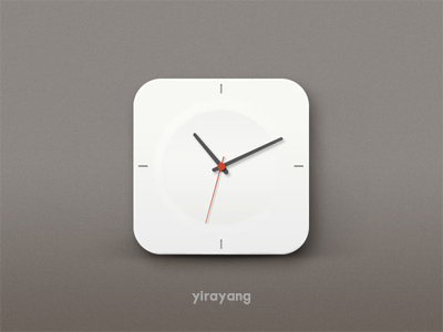 Clock clean clock icon white