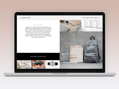 ALL ESSENTIALS product page design development frontend gadget photography product web design website