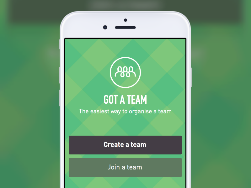 GAT mobile app landing screen app mobile sports