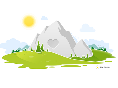 Illustration Fs #7 flat studio fs heart illustration mountain nature vector