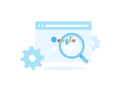 SEO illustration browser flat google icon illustration search seo settings wix