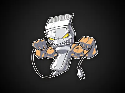 Clipper clipper design hair illustration logo mascot masculine vector