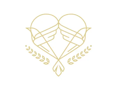 Let there be peace doves gold heart leaves line art monoline olive branches peace positivity