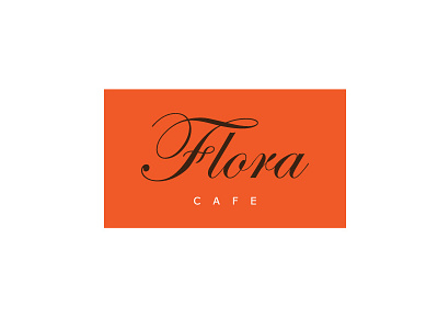 Flora Cafe cafe flora logo logotype mark minimal orange script simple